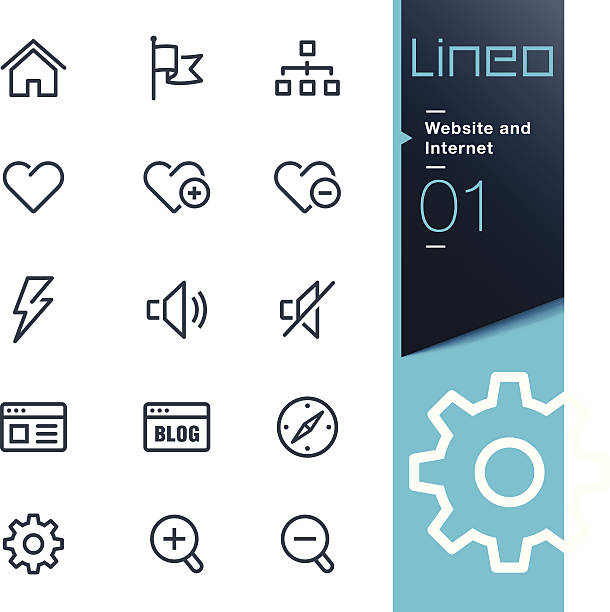 Lineo - Website and Internet outline icons Vector illustration, Each icon is easy to colorize and can be used at any size.  symbol of power audio stock illustrations