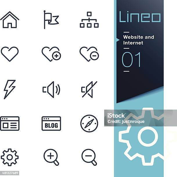 Lineo Website And Internet Outline Icons Stock Illustration - Download Image Now - Icon Symbol, Magnifying Glass, Noise