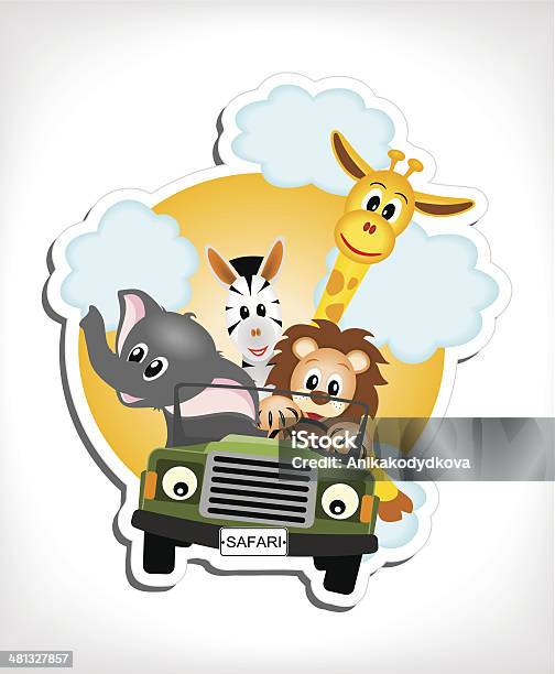 Animals In A Car Stock Illustration - Download Image Now - Car, Safari, Safari Animals