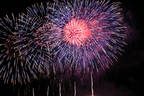 istock Japanese traditional fireworks in the night sky 481328591