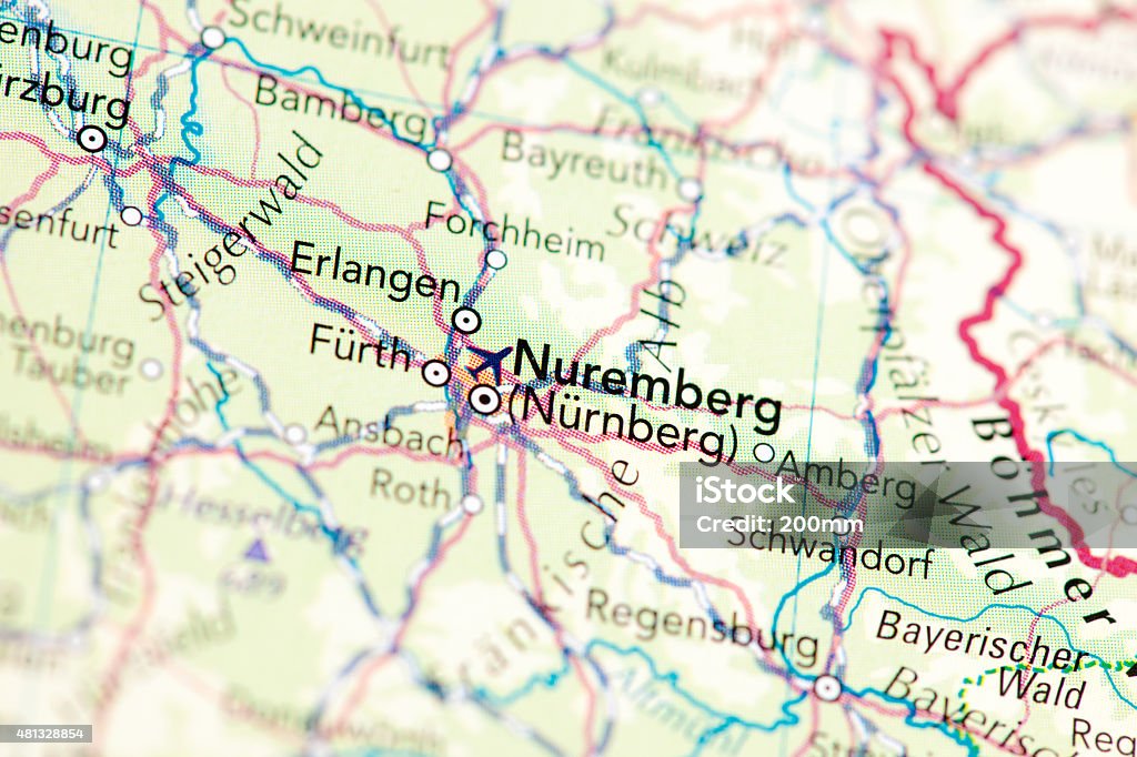 Nurnberg, Nuremberg Map of Nurnberg, Nuremberg Erlangen Stock Photo