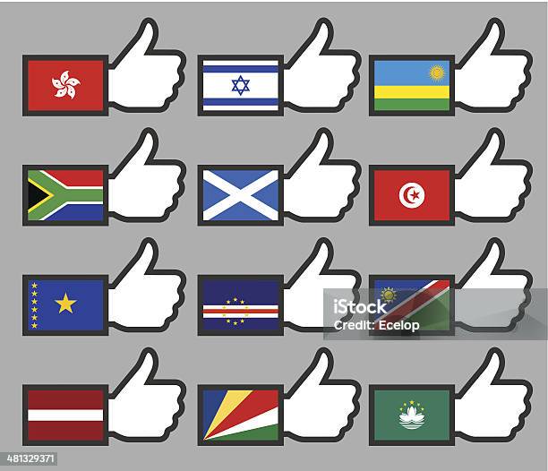 Flags In The Thumbs Up10 Stock Illustration - Download Image Now - Authority, Cape Verde, Chinese Culture