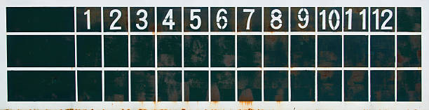 tableau de bord de baseball - scoreboard baseballs baseball sport photos et images de collection