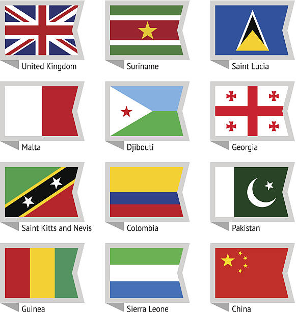ilustrações de stock, clip art, desenhos animados e ícones de bandeiras do mundo - 07 - symbol sign vector republic of djibouti