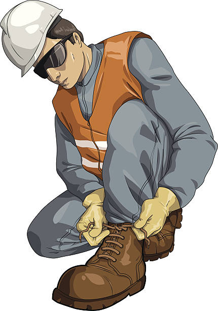 Safety Shoe Stock Illustration - Download Image Now - Protective Workwear,  Reflective Clothing, Men - iStock