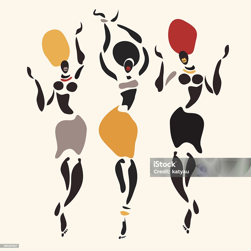 African silhouette set. Figures of african dancers. Vector  Illustration. African Culture stock vector