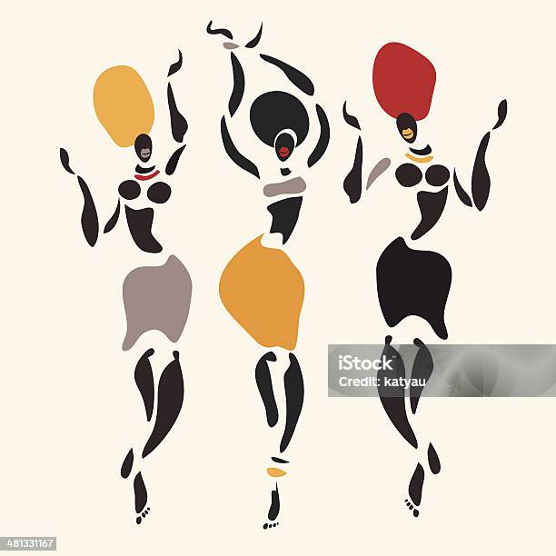 African Silhouette Set Stock Illustration - Download Image Now - African Culture, Textile, Dancing