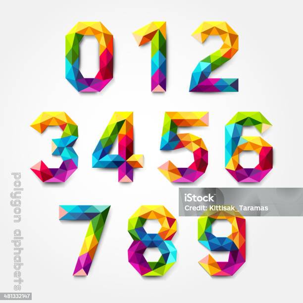 Polygon Number Alphabet Colorful Font Style Stock Illustration - Download Image Now - Number, Typescript, Color Image