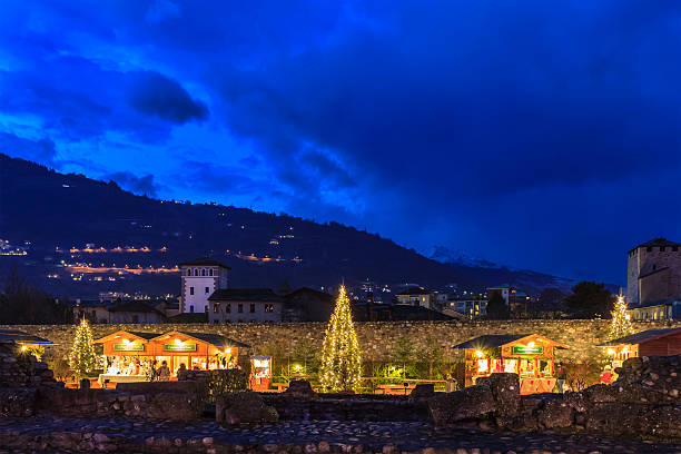 natal em aosta, itália - valle daosta - fotografias e filmes do acervo