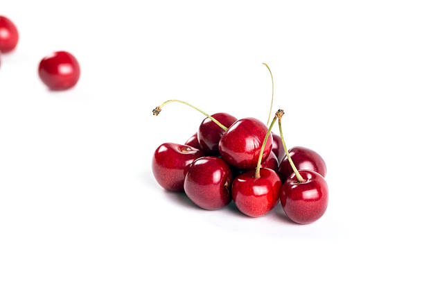 istock Nice and juicy cherries on a white background 481337414