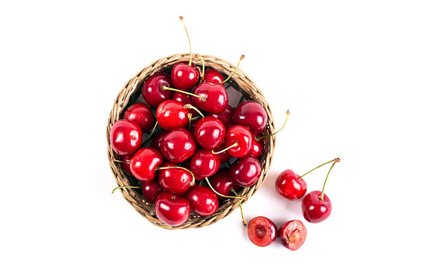 istock Nice and juicy cherries on a white background 481337494