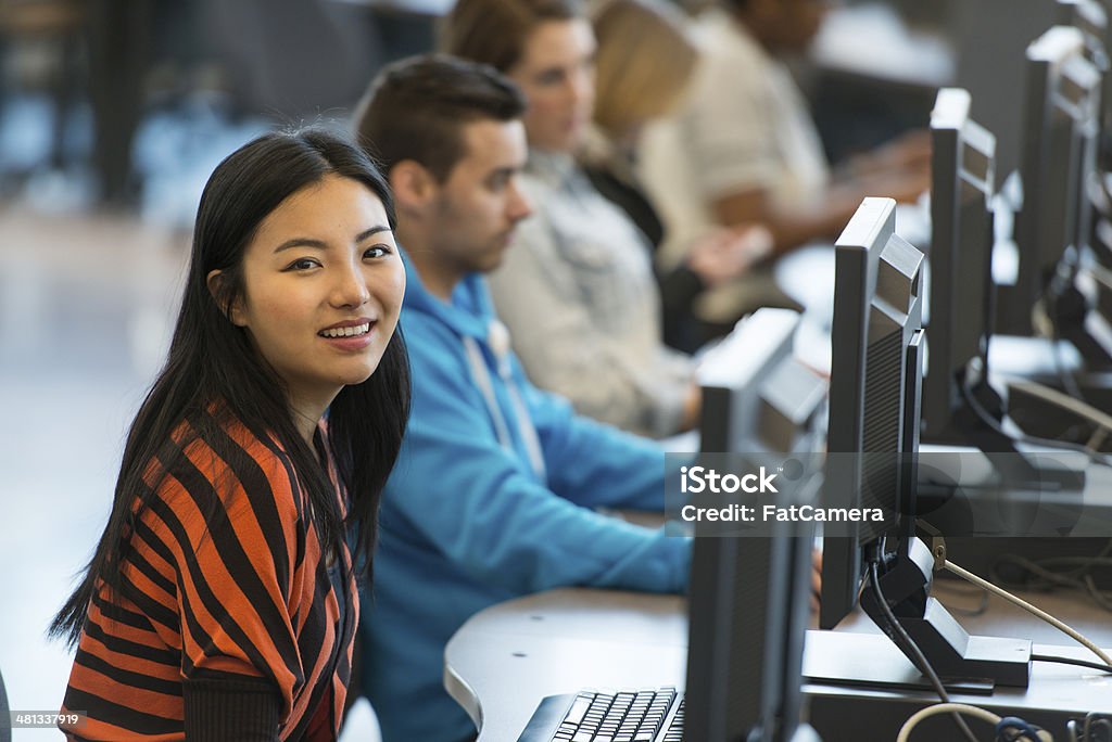Computer Use Stock Image Students On Computers Stock Photo - Download Image Now - 20-29 Years ...