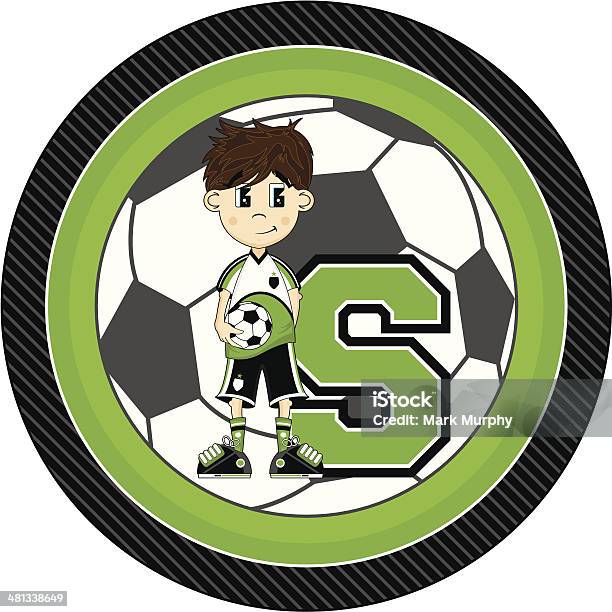 Cartoon Soccer Boy Learning Illustration Stock Illustration - Download Image Now - Alphabet, Athleticism, Cartoon