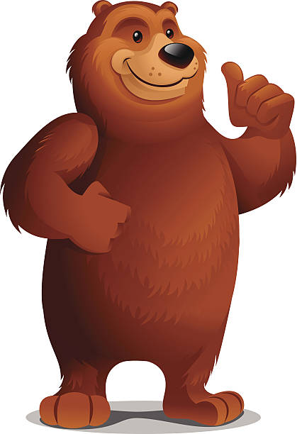 Grizzly Bear: Thumbs Up A grizzly bear giving a thumbs up.  bear clipart stock illustrations