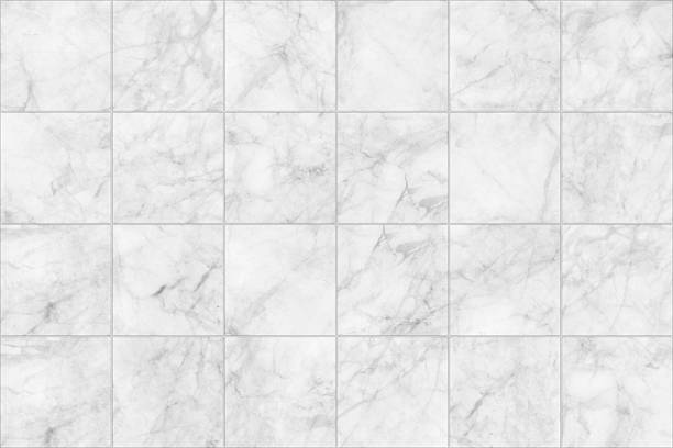 グレーの大理石のタイルの床、シームレスな質感のデザインです。 - tiled floor tile floor marble ストックフォトと画像