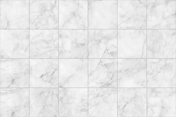 Photo of Gray marble tiles seamless floor texture for design.