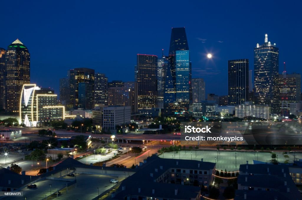 Ville de Dallas - Photo de Lune libre de droits