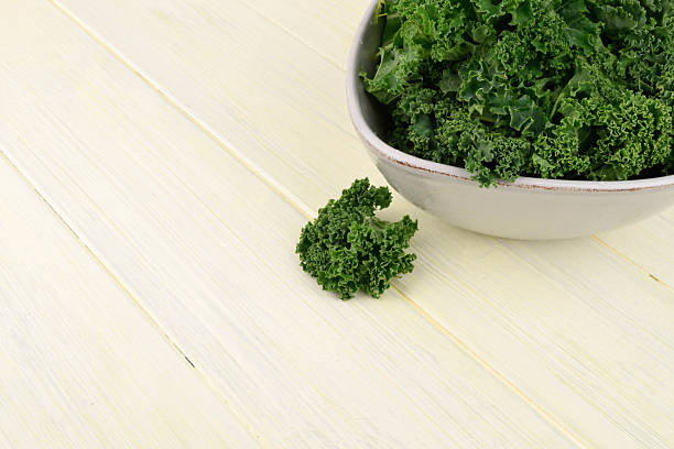 Bowl Of Curly Kale stock photo
