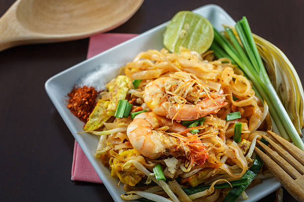 istock Fried Noodles with shrimp delicious Thai fast food 481346068