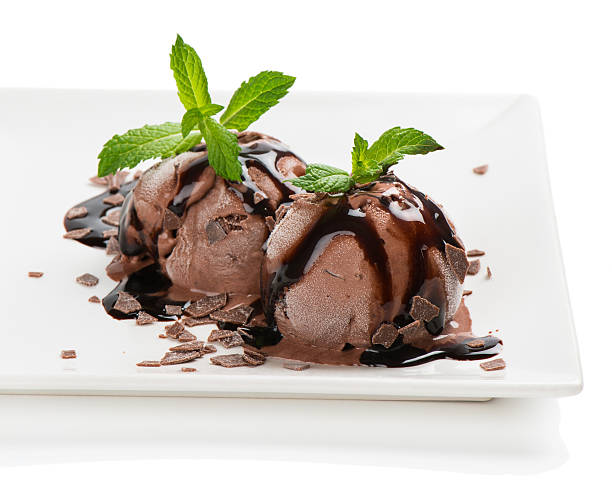 istock Chocolate ice cream scoop with chocolate chips 481349578