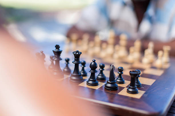 African chess players about to start the game