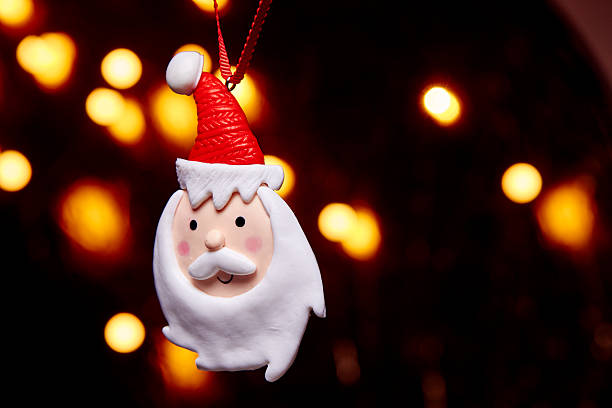 istock Santa claus face on a dark background 481355100