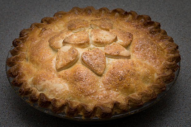 Baked apple pie stock photo