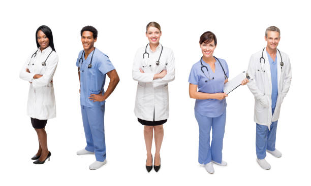 istock Team of a happy doctors and nurses standing together 481358108