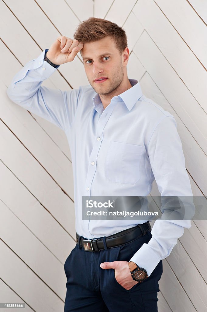 Handsome guy Lifestyle. Handsome businessman in the office 2015 Stock Photo