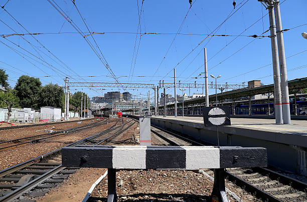 istock Train on Moscow passenger platform (Belorussky railway station) in Moscow 481361958