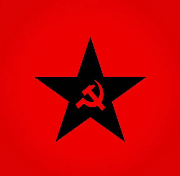 Soviet symbols red color, star, hammer and sickle