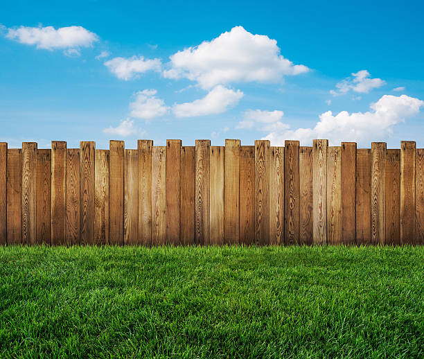 garden fence stock photo