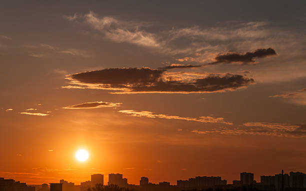 istock Beautiful sunset with bright Sun over skyline 481366619