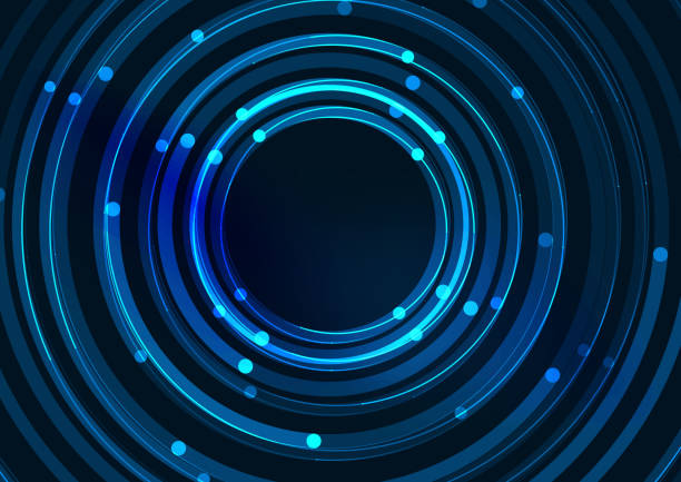 istock Abstract color glowing lines in dark space with stars and 481367238