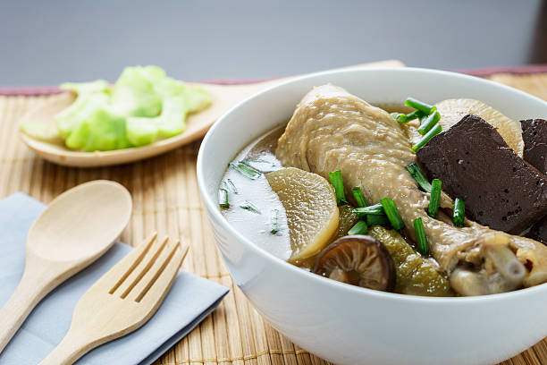 istock Chicken soup cooking with Thai herb ready to serve 481368778