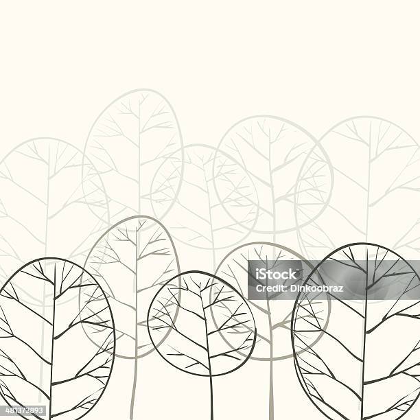 Forêt De Feuillus Dans La Brume Vecteurs libres de droits et plus d'images vectorielles de Arbre - Arbre, Automne, Botanique