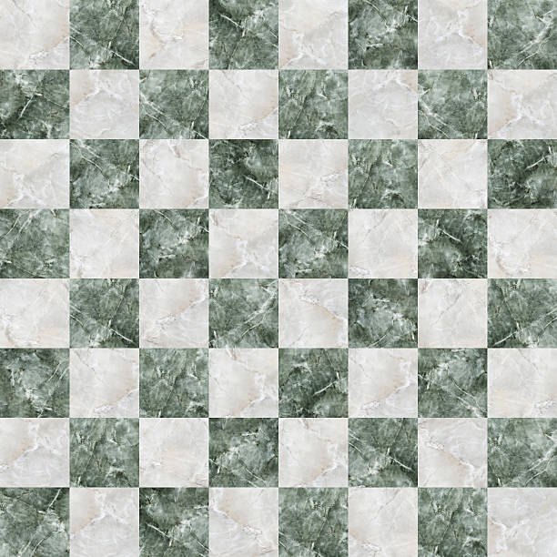checkered tiles seamless with green and white marble effect