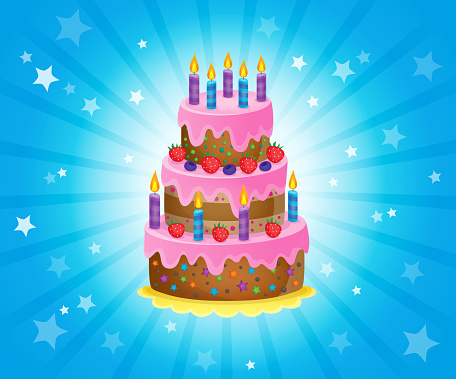 Birthday Cake Theme Image 3 Stock Illustration - Download Image Now - Birthday  Cake, Large, 2015 - iStock