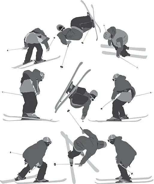 Vector illustration of Skiing