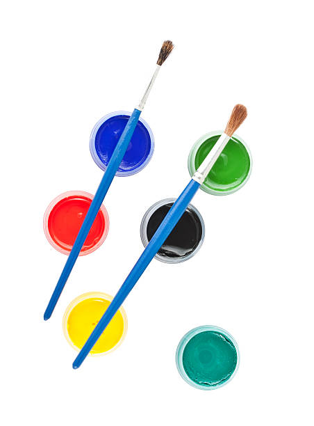 istock Brushes and colorful gouache paint 481377366