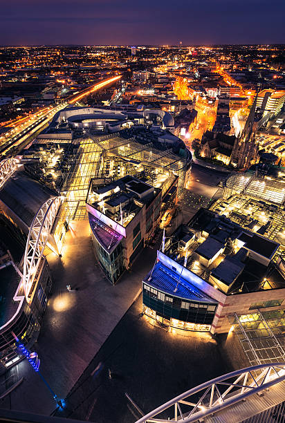 Birmingham, UK at night A high angle night view over the City of Birmingham, in England's West Midlands. birmingham england photos stock pictures, royalty-free photos & images