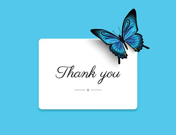 Vector illustration of Thank you blank card