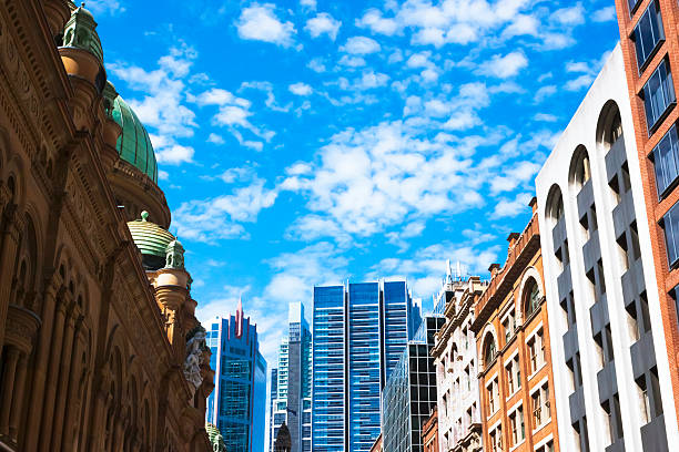 istock City old and new buildings with blue sky, copy space 481381979