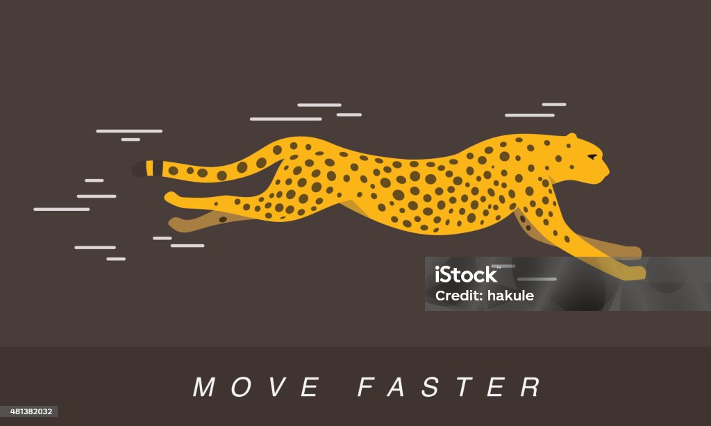 Cheetah running, side flat 3D icon design Cheetah running side flat 3D icon design Cheetah stock vector