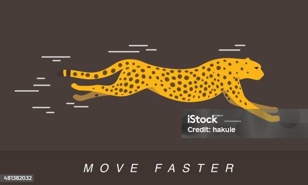 Cheetah Running Side Flat 3d Icon Design Stock Illustration - Download Image Now - Cheetah, Running, Vector