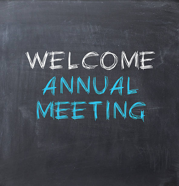 istock Annual meeting sign 481383513