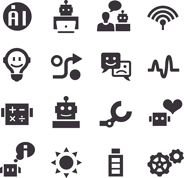 Artificial Intelligence Icons - Acme Series View All: robot icons stock illustrations