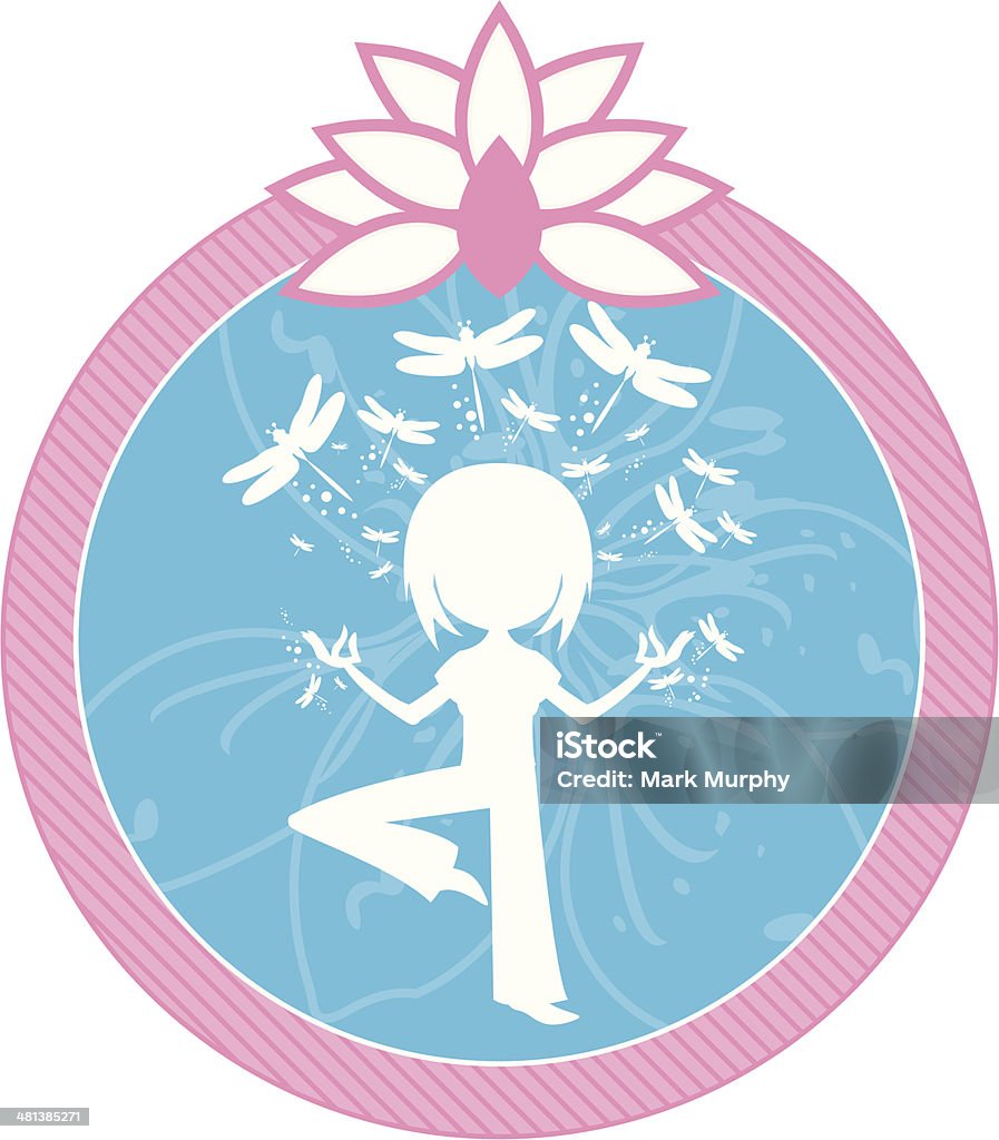 Yoga Girl & Dragonflies Silhouette The file is fully editable and can be tailored to suit your specific requirements. Enjoy! Adult stock vector