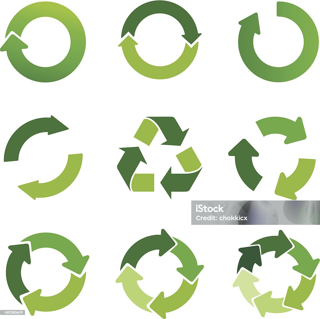 green arrows and recycling symbol set EPS and JPEG Recycling Symbol stock vector