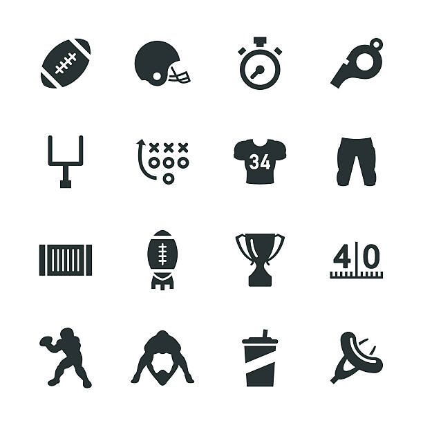 American Football Silhouette Icons American Football Silhouette Icons Vector EPS File. strategy clipart stock illustrations